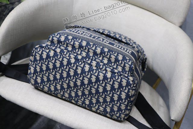 Dior男女同款包 迪奧Travel Oblique小號雙肩包 Dior老花刺繡後背包  dfk1595